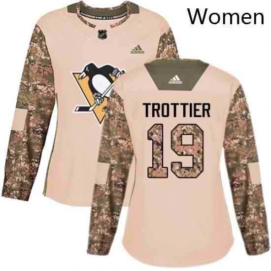 Womens Adidas Pittsburgh Penguins 19 Bryan Trottier Authentic Camo Veterans Day Practice NHL Jersey